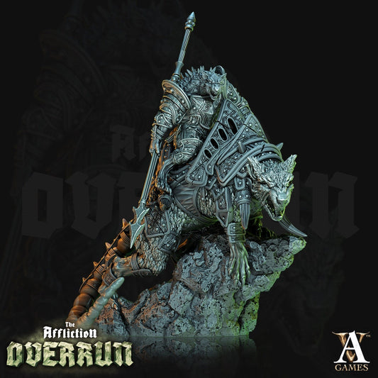Dire Rat Rider Resin Miniature Figure alternate view 2