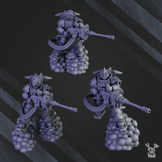White Megaladon Clan Depressor Squad Resin Miniatures Set alternate view 2
