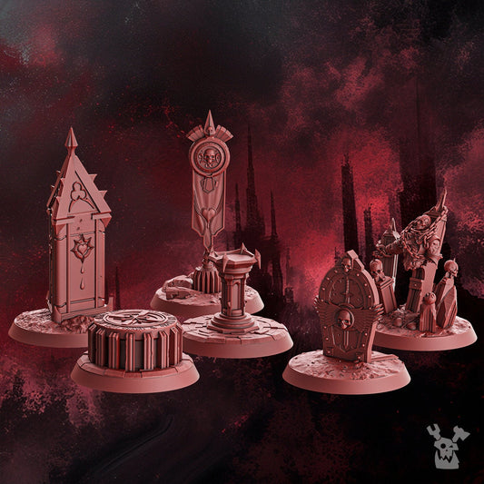 Crimson Wing Objective Markers Resin Terrain Set alternate view 2