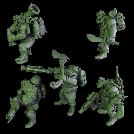 Black Orks Mob Resin Miniature Figure alternate view 2