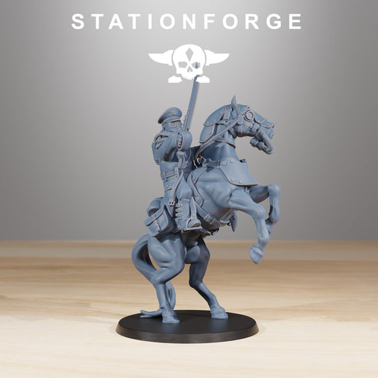 GrimGuard Cavalry Captain Resin Miniature Figure product image