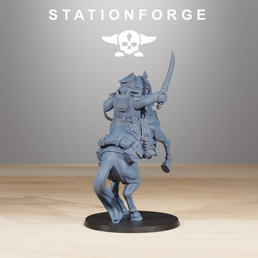 GrimGuard Cavalry Captain Resin Miniature Figure alternate view 2