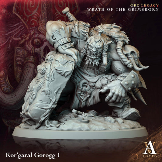 Kor'Garal Gorogg Resin Miniature Figure alternate view 2