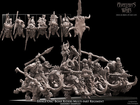 Savage Orc Boar Rider Regiment Resin Miniatures Regiment product image
