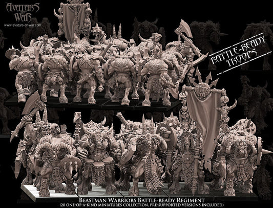 Beastman Warriors Regiment x20 Resin Miniatures Regiment product image