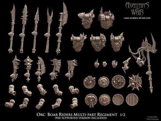 Orc Boar Rider Regiment Resin Miniatures Regiment alternate view 2