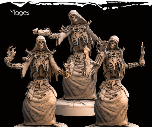 Skeletal Mages Resin Miniature Figure product image