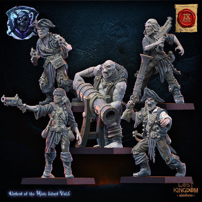 3d Printed Undead Pirate Regiment x10 by Lost Kingdom Miniatures