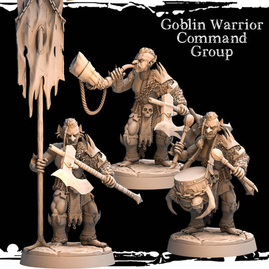 Goblin Warrior Command Group Resin Miniature Figure product image