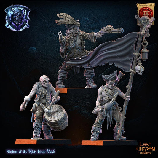 Misty Island Abyssal Pirates Command Group Resin Boss Miniature alternate view 2