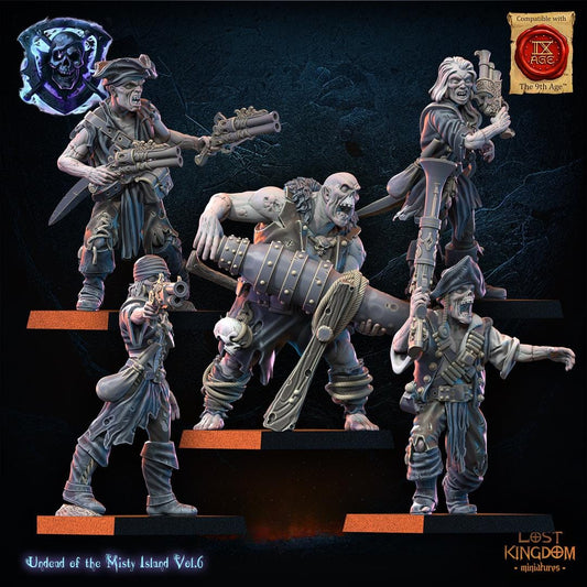 Undead Pirate Regiment x10 Resin Miniatures Regiment alternate view 2