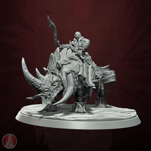 Orc Rhino Rider Resin Miniature Figure product image