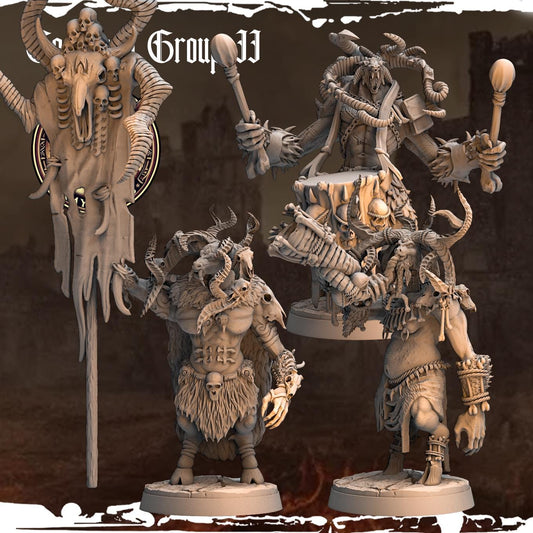 Beastman Command Group Resin Boss Miniature product image