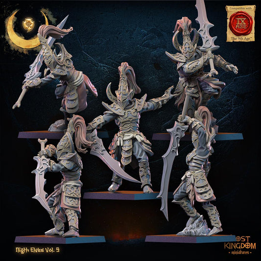 Night Elf Warrior Regiment x10 Resin Miniatures Regiment alternate view 2