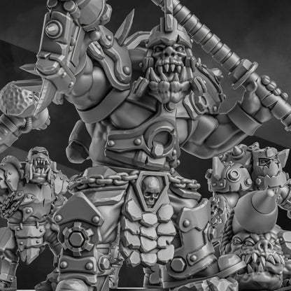 3d Printed Orc Head Crackaz Mob by DakkaDakka Miniatures