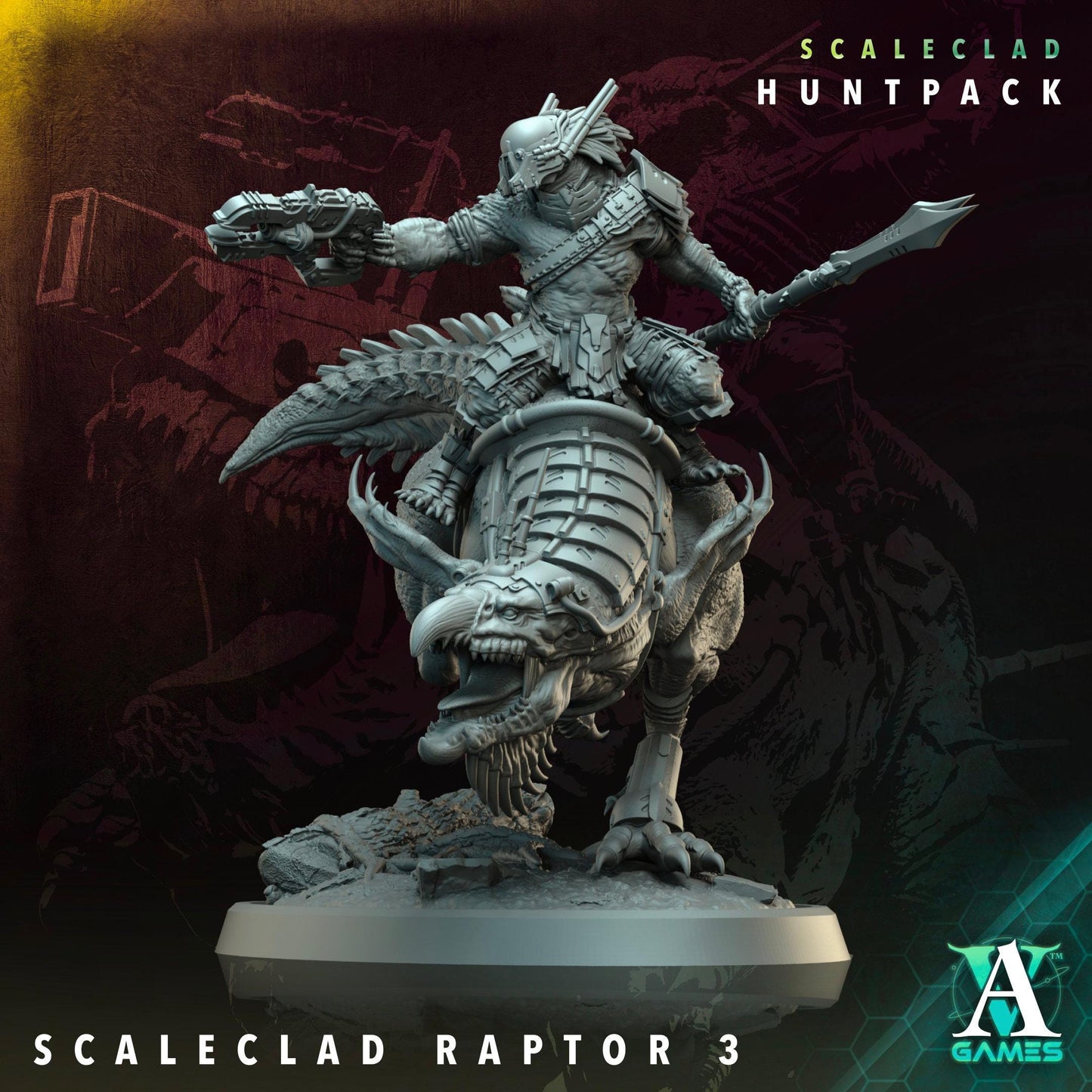 3D Printed Scaleclad Raptors by Archvillain Games