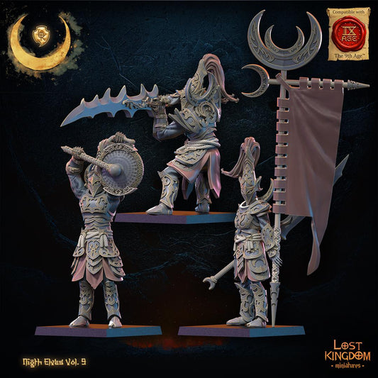 Night Elf Command Group Resin Boss Miniature alternate view 2