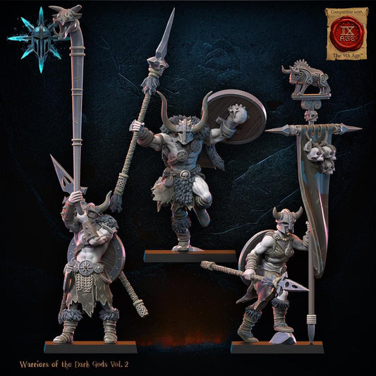 Chaos Barbarian Command Group Resin Boss Miniature product image