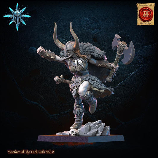 Chaos Barbarian Queen Resin Boss Miniature alternate view 2