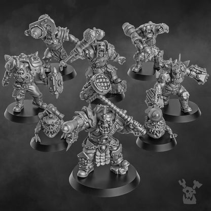 3d Printed Orc Head Crackaz Mob by DakkaDakka Miniatures