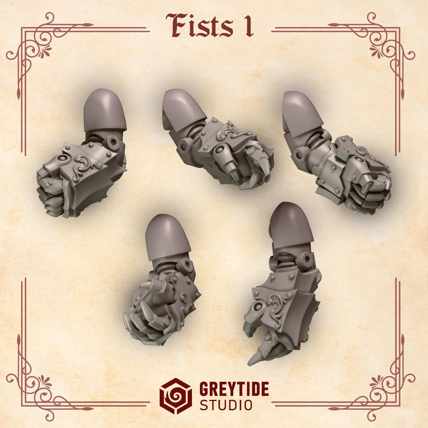 3d Printed Crimson Wings Fists x10 by Greytide Studio