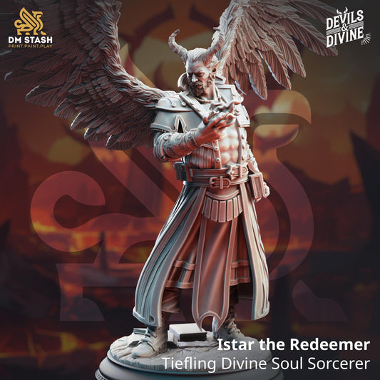 Tiefling Divine Soul Sorcerer Resin Miniature Figure product image