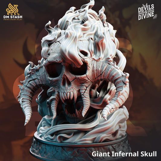 Giant Flaming Infernal Skull Resin Boss Miniature product image