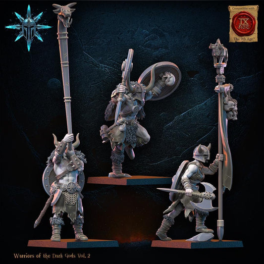 Chaos Barbarian Command Group Resin Boss Miniature alternate view 2