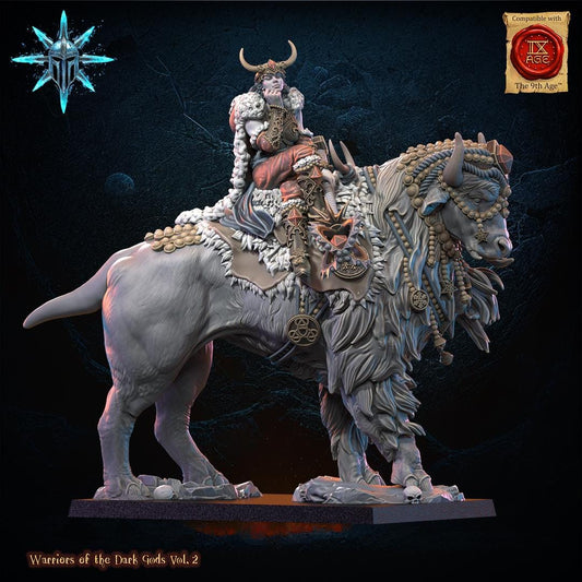 Chaos Barbarian Sorceress Resin Boss Miniature alternate view 2