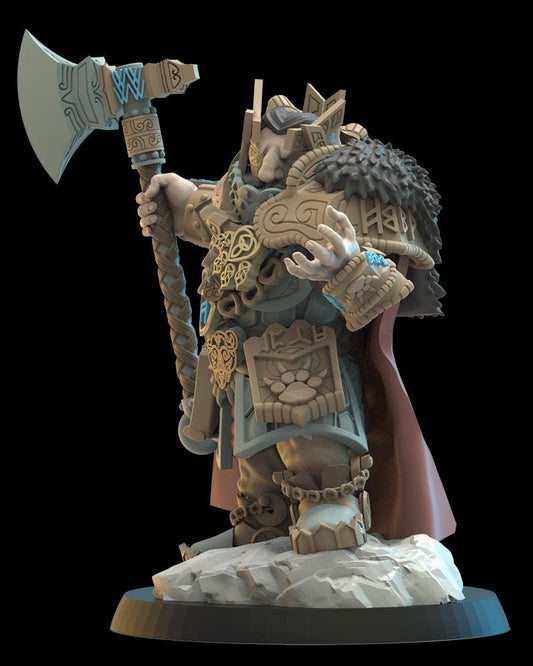 Thordin, The One Eyed Dwarf Resin Boss Miniature alternate view 2