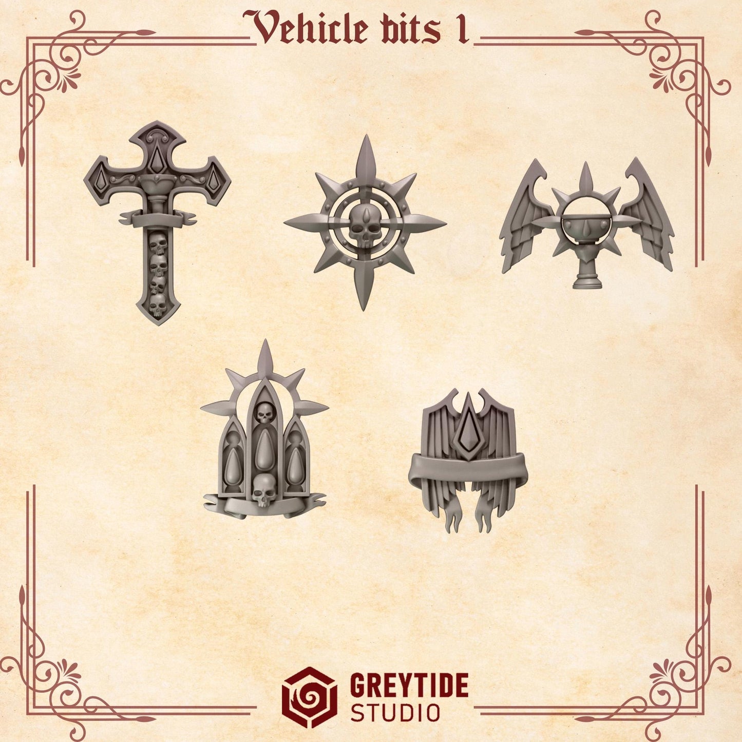 3d Printed Crimson Lords Vehicle Ornaments by Greytide Studio