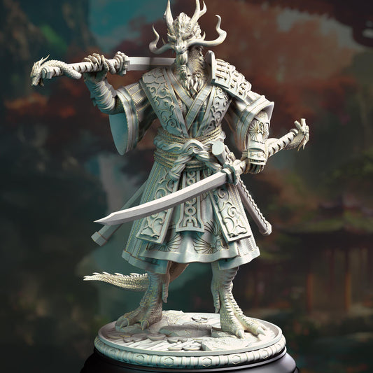 Dragonborn Samurai Resin Boss Miniature alternate view 2