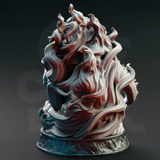 Giant Flaming Infernal Skull Resin Boss Miniature alternate view 2
