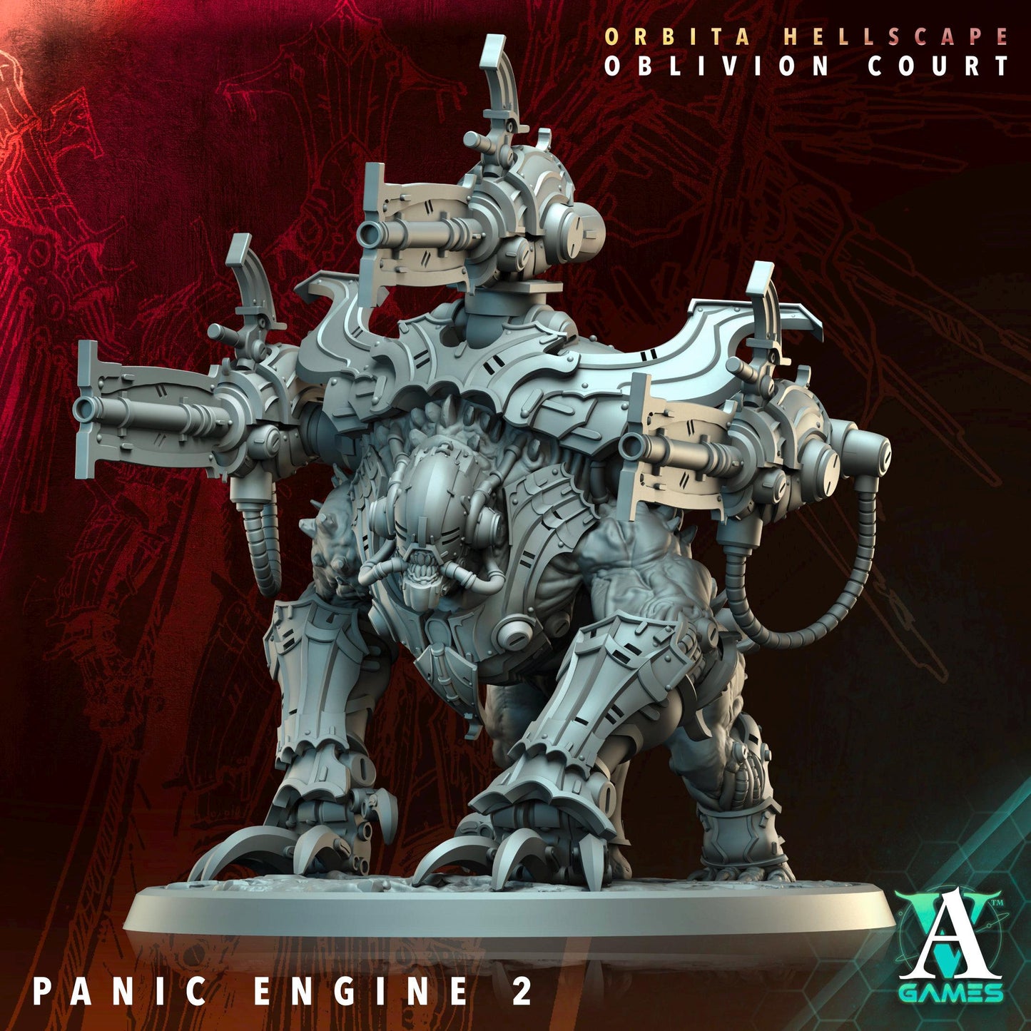 3D Printed Panic Engine by Archvillain Games
