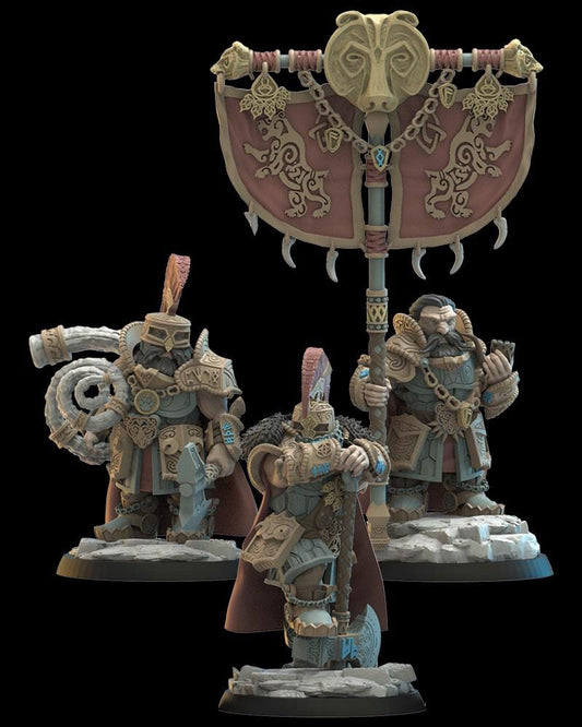 Dwarf Magyabor Guard Command Group Resin Boss Miniature product image