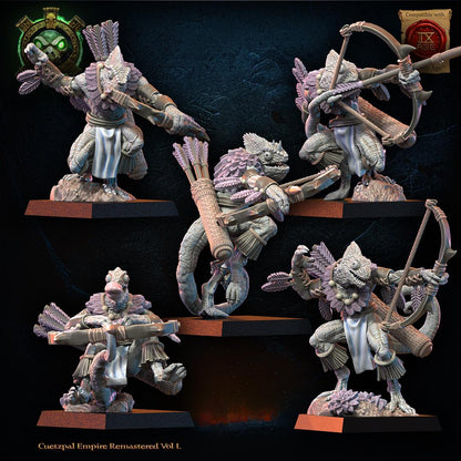 3d Printed Lizard Kin Archer Regiment x10 by Lost Kingdom Miniatures