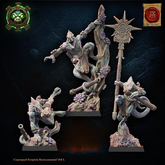 Lizard Kin Blowpipe Command Group Resin Boss Miniature product image