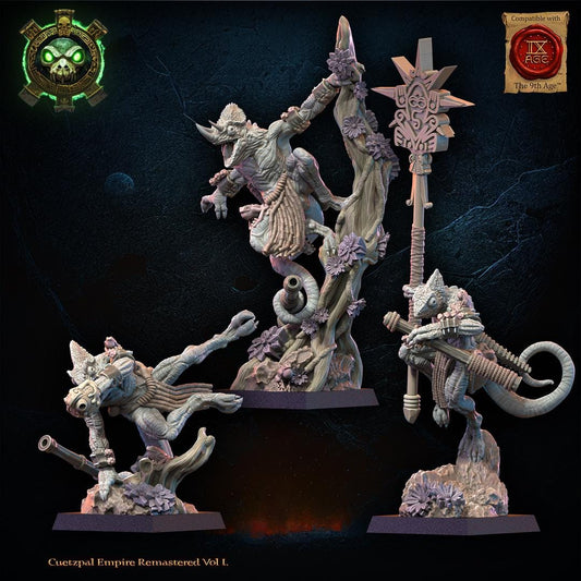 Lizard Kin Blowpipe Command Group Resin Boss Miniature alternate view 2