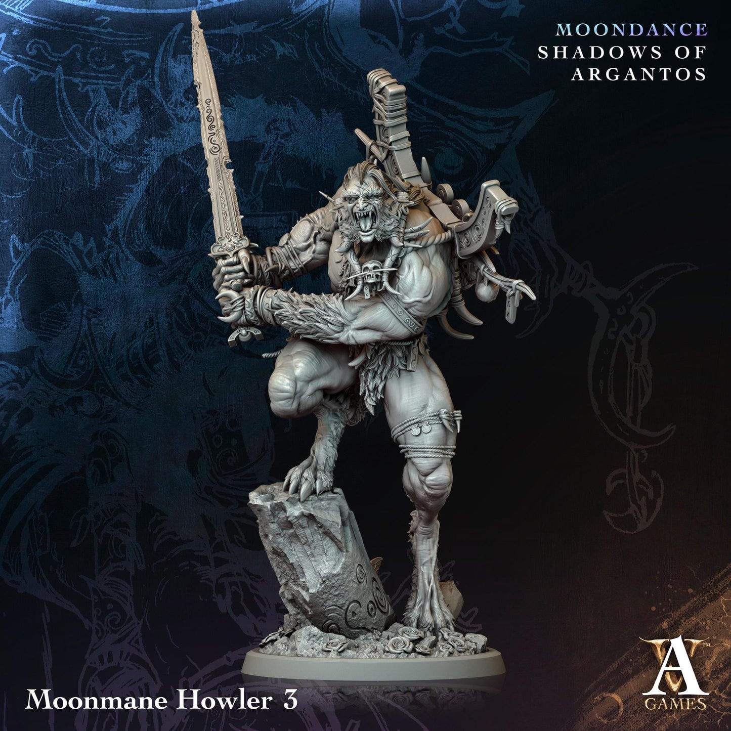 3D Printed Moonmane Howlers by Archvillain Games