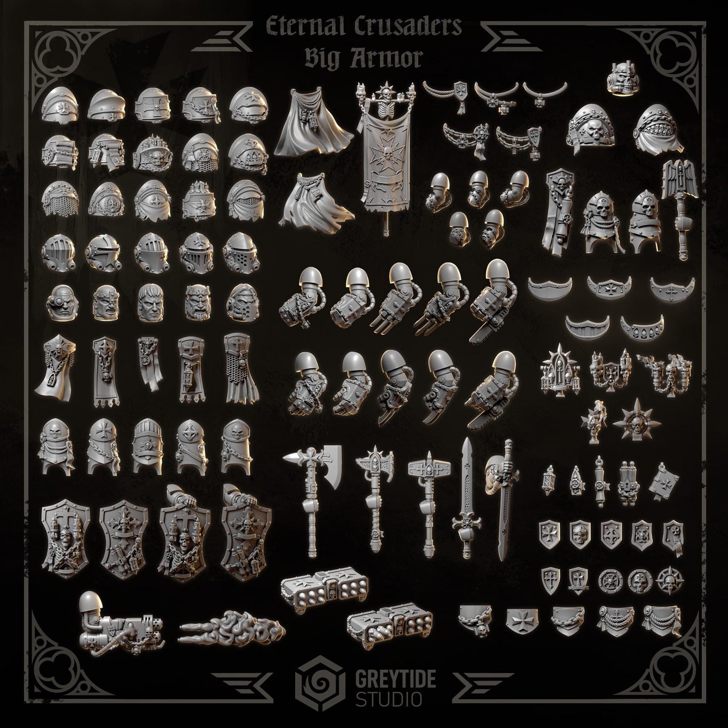 3d Printed Eternal Crusader Weapons Upgrade Kit by Greytide Studio