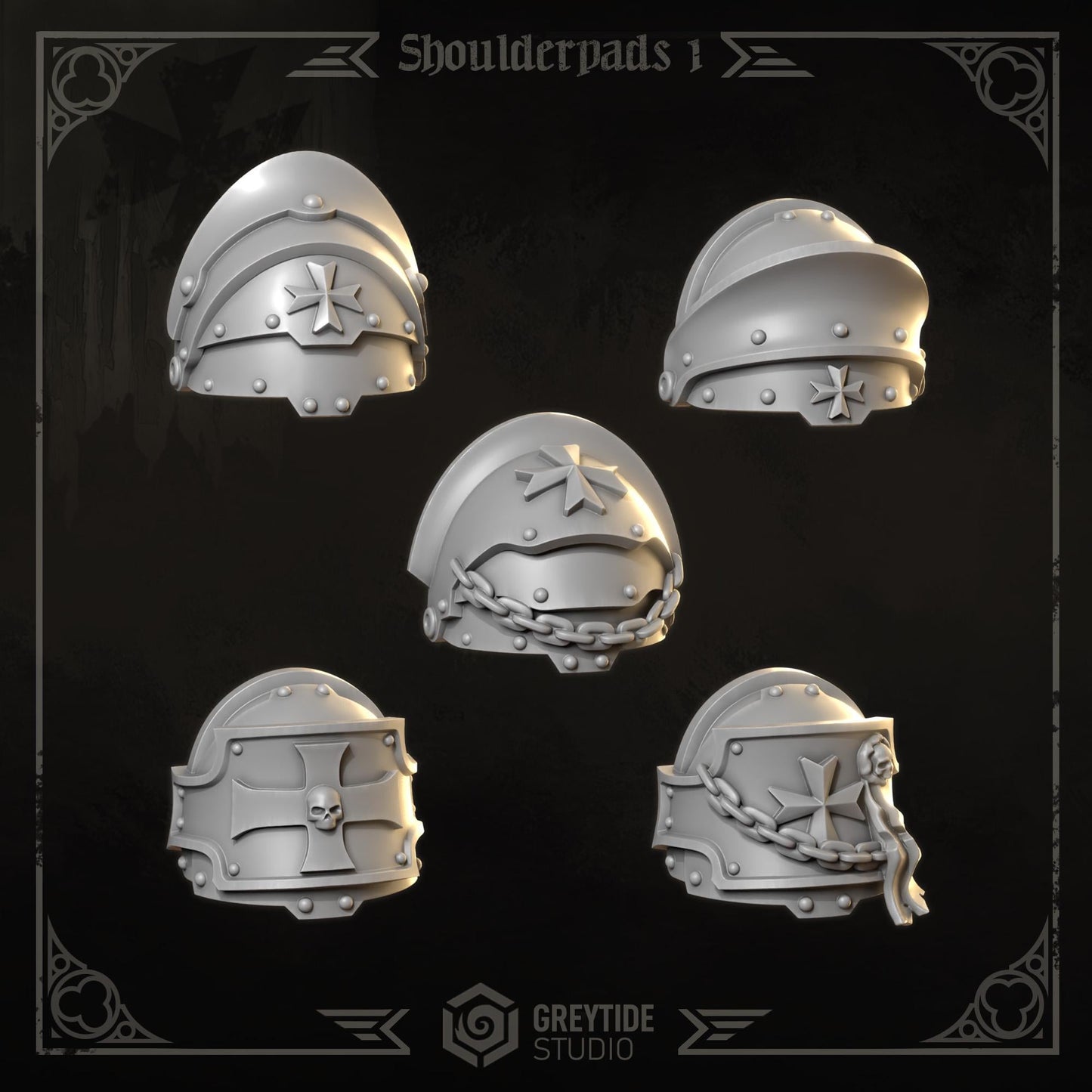 3d Printed Eternal Crusader Shoulderpads x10 #1 by Greytide Studio