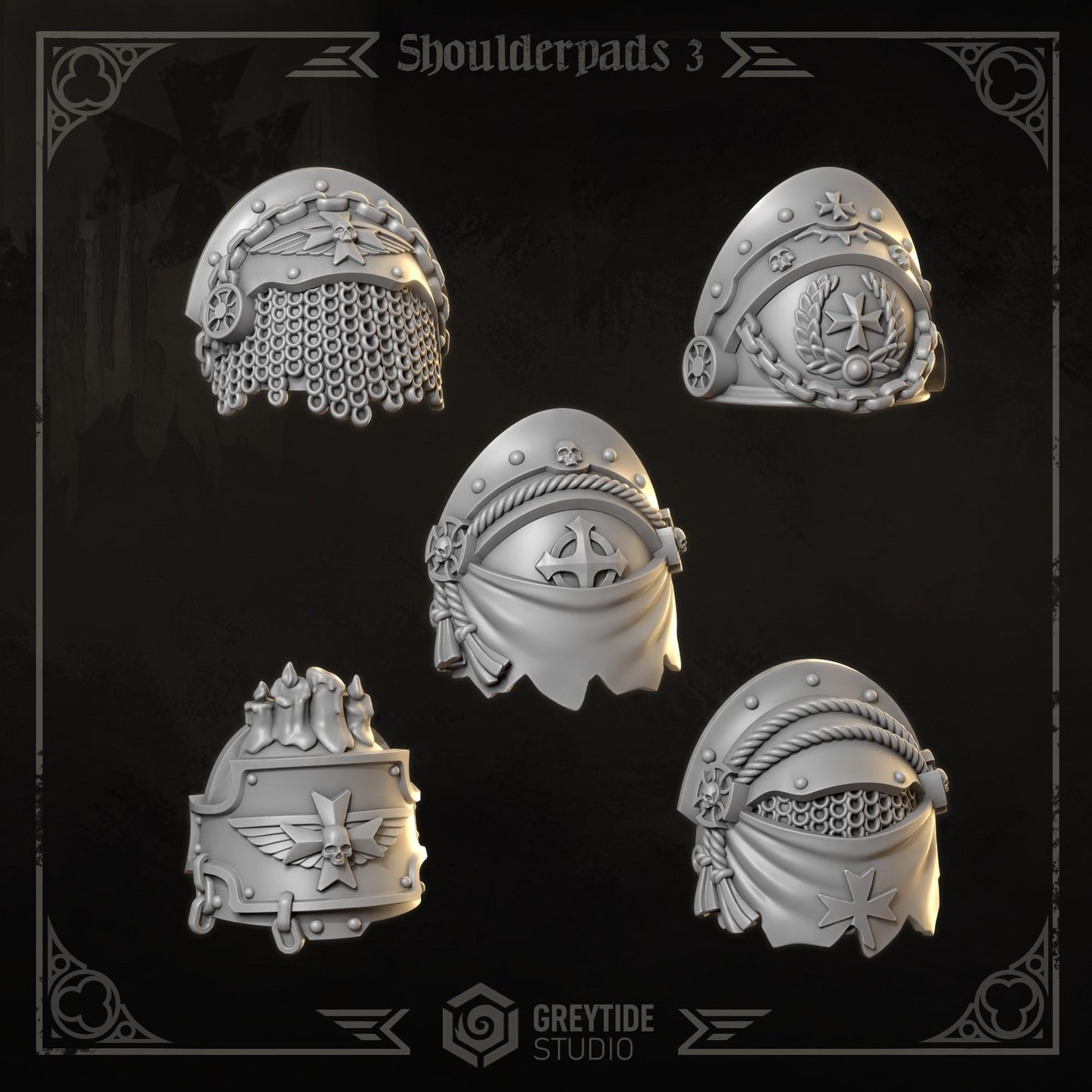3d Printed Eternal Crusader Shoulderpads #3 by Greytide Studio