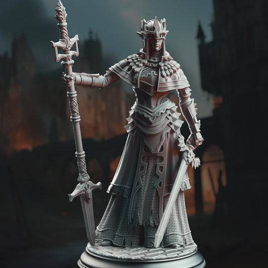Half-Elf War Maiden Cleric Resin Miniature Figure product image