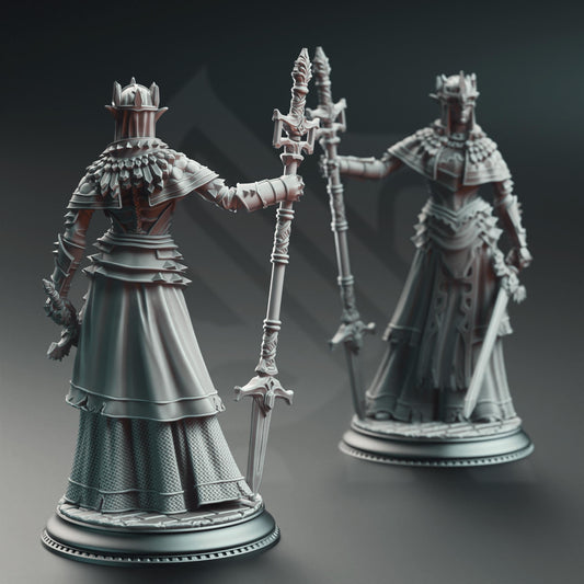Half-Elf War Maiden Cleric Resin Miniature Figure alternate view 2