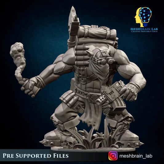 Ork Smoke Grenade Commando Resin Miniature Figure alternate view 2