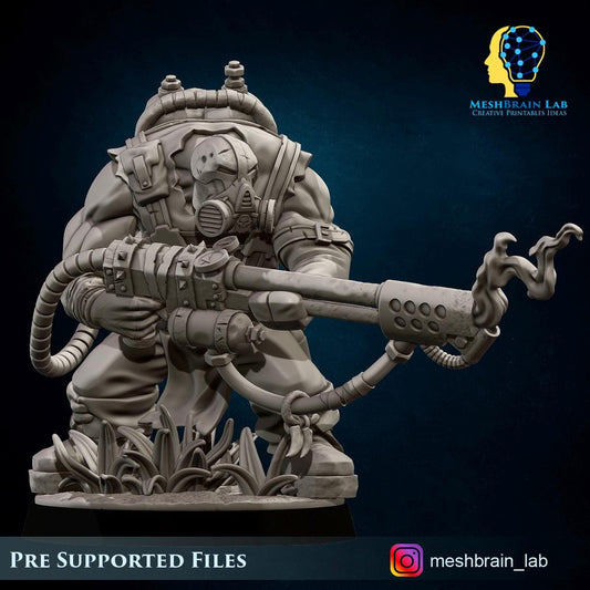 Ork Commando with Flamethrower Resin Miniature Figure alternate view 2