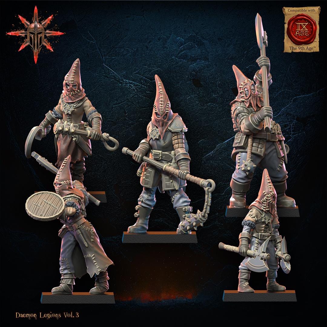 3D Printed Chaos Cultists by Lost Kingdom Miniatures