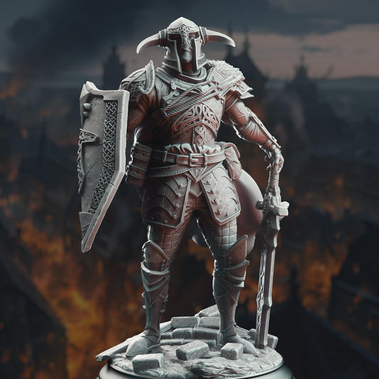 Nordic Paladin of Nature's Wrath Resin Miniature Figure product image