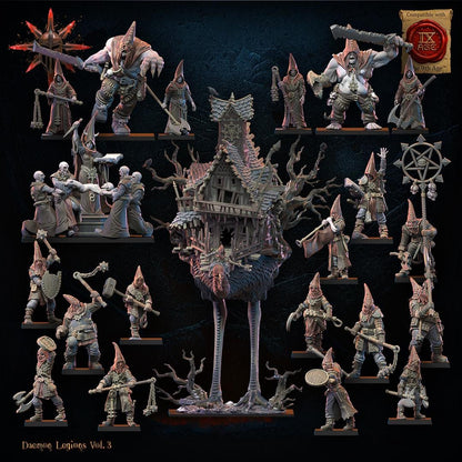 3D Printed Chaos Cultists Command Group by Lost Kingdom Miniatures