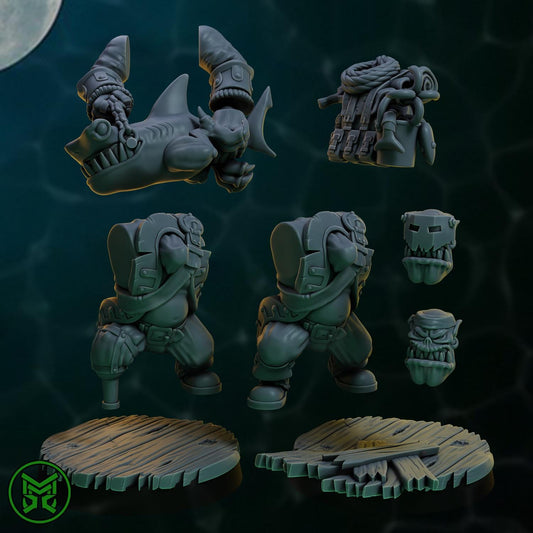 Shark Smasher Ork Resin Boss Miniature alternate view 2